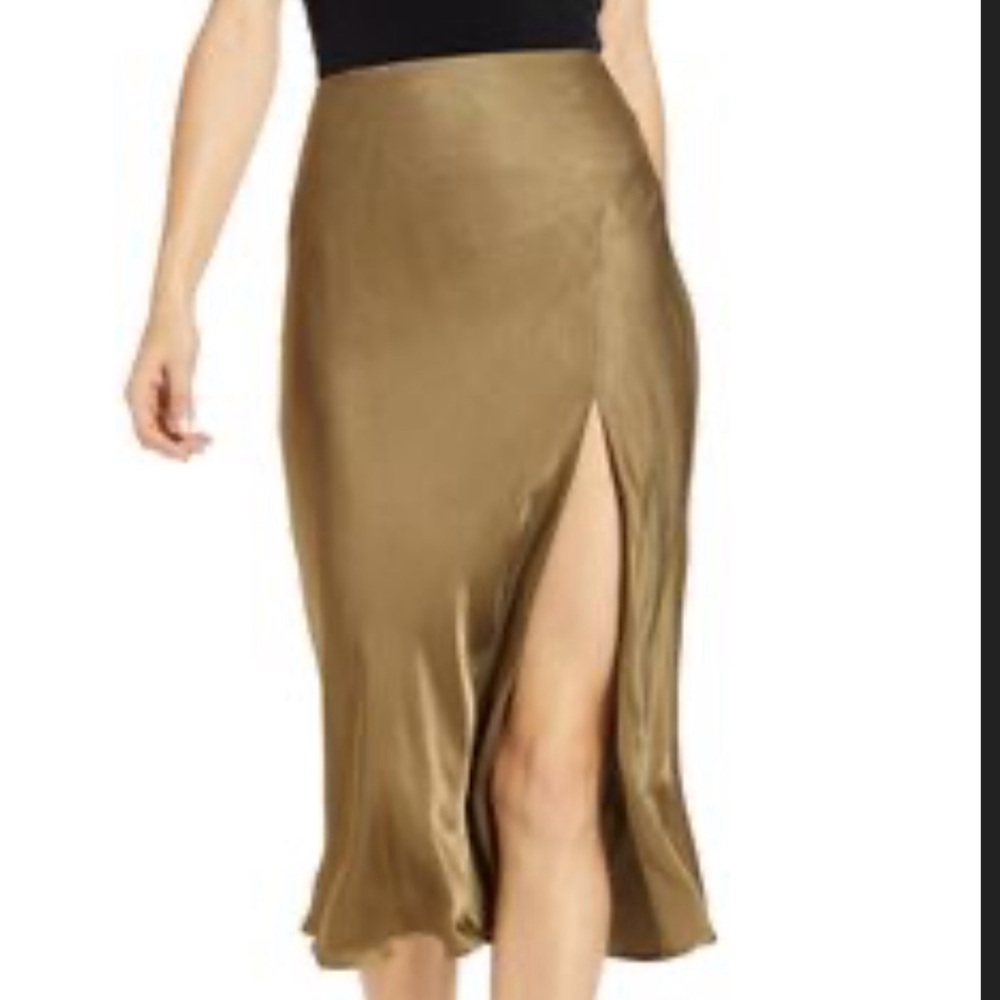 Socialite Bias Cut Satin Skirt